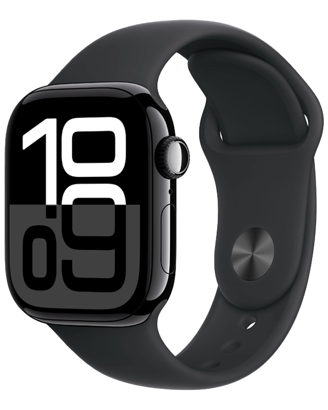 Apple Watch Series 10 GPS 42mm Jet Black Aluminium Case with Black Sport Band S/M med abonnement. Mindstepris: 3322.00 kr.