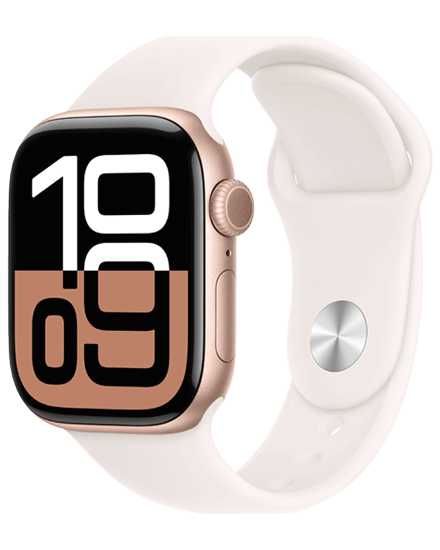 Apple Watch Series 10 GPS 42mm Rose Gold Aluminium Case with Light Blush Sport Band S/M med abonnement. Mindstepris: 3422.00 kr.